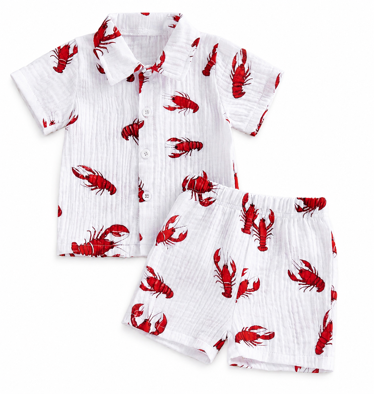 toddler boys crawfish short set