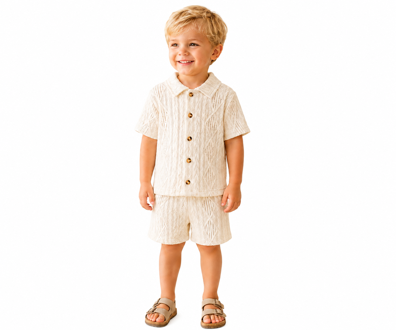 baby boys apricot short set