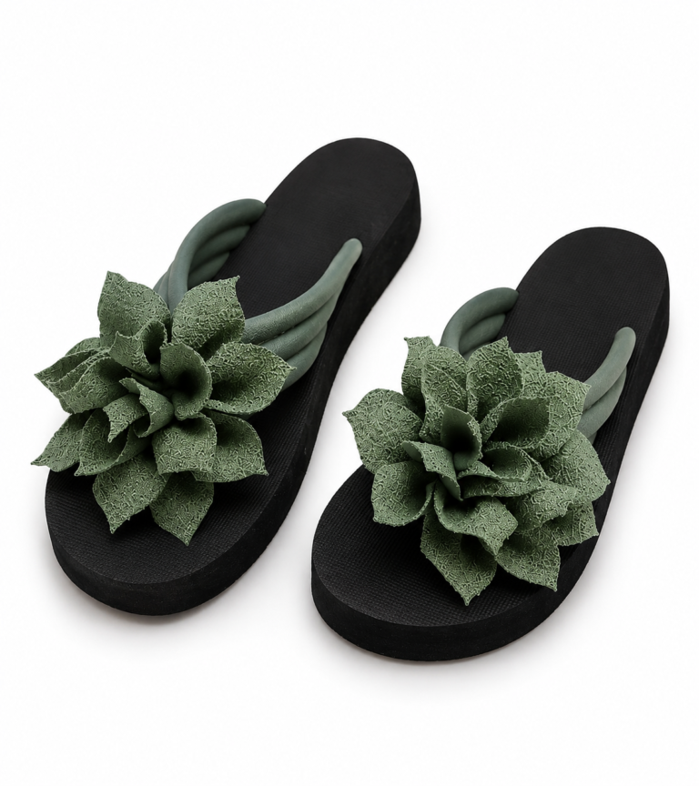 floral flip flops