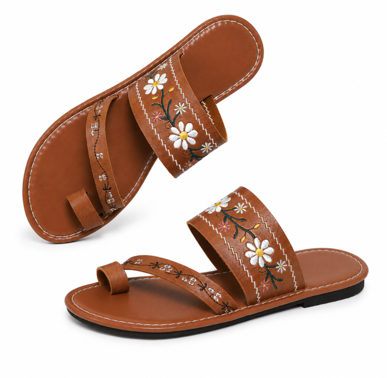 embroidered floral sandals