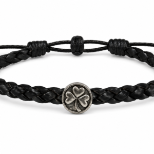 Celtic Leather Bracelet - Single Shamrock