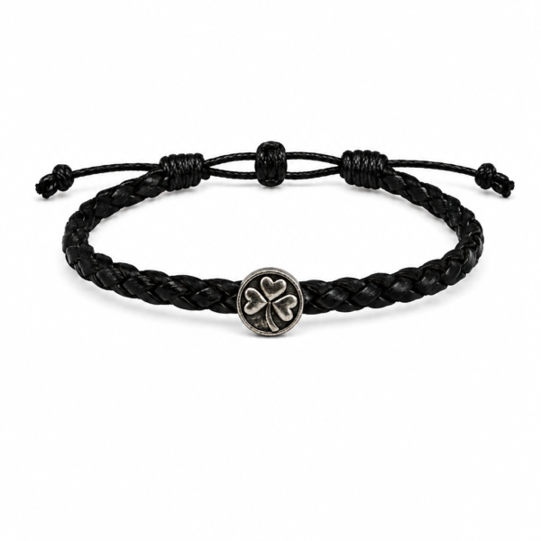 Celtic Leather Shamrock Bracelet