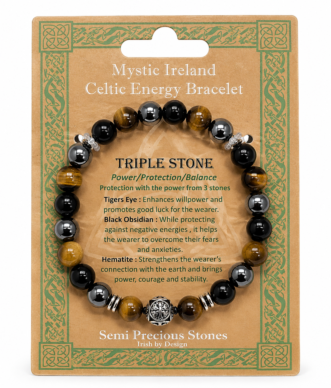 Celtic Energy Bracelet - Triple Stone - Image 2