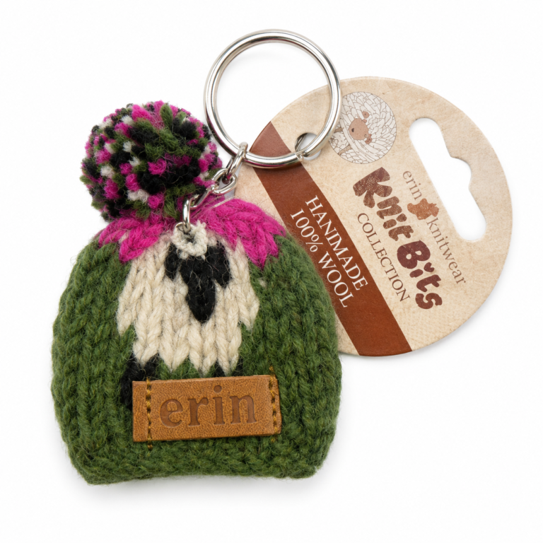 Irish Sheep Knit Beanie Keyring