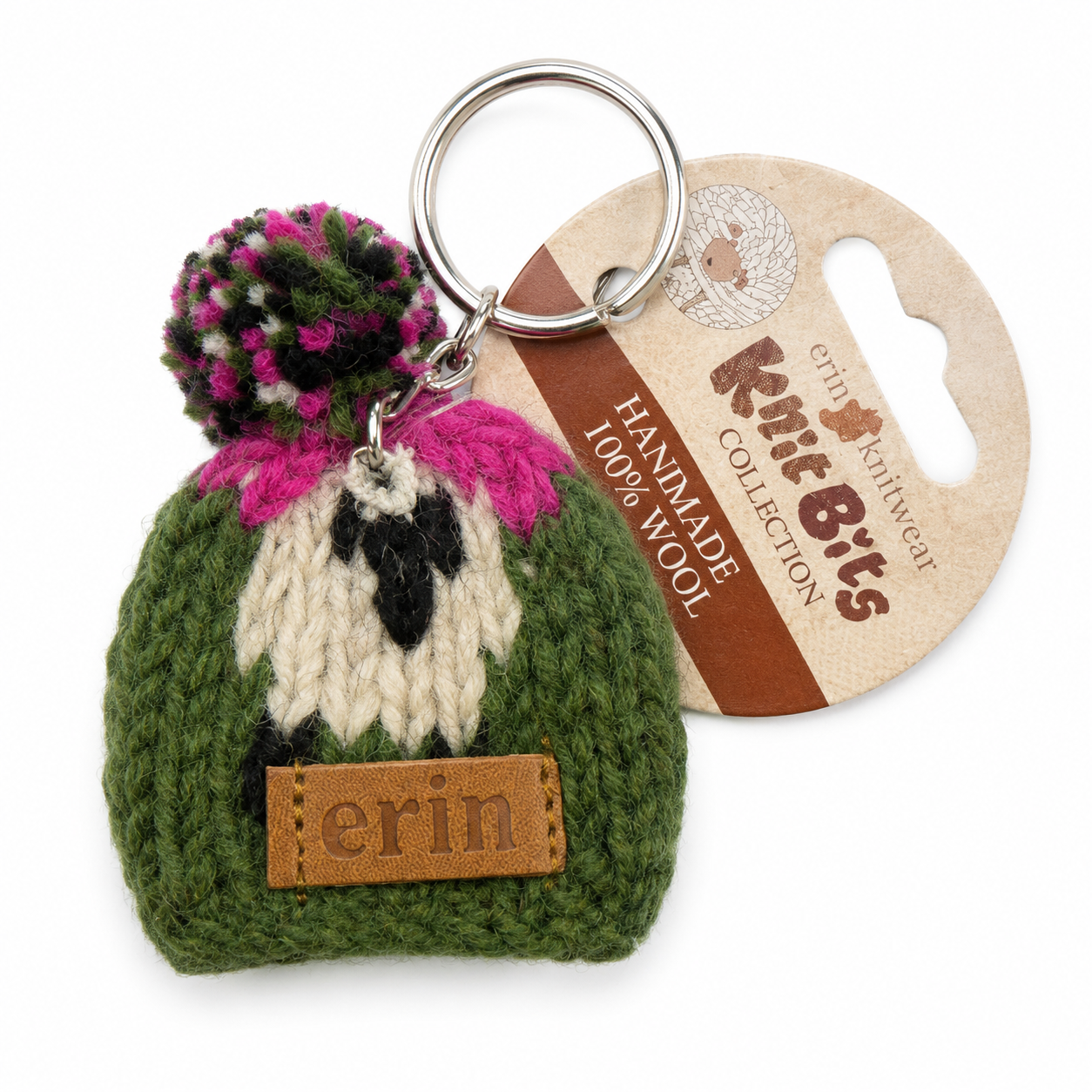 Irish Sheep Knit Beanie Keyring