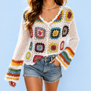 Beach Rainbow Knit Top