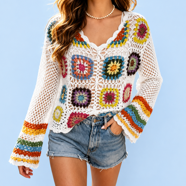 Beach Rainbow Knit Top
