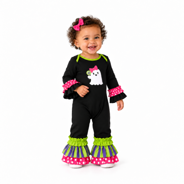 Baby Halloween Ghost Ruffle Romper
