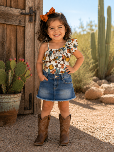 Toddler Cactus Ruffle Bodysuit