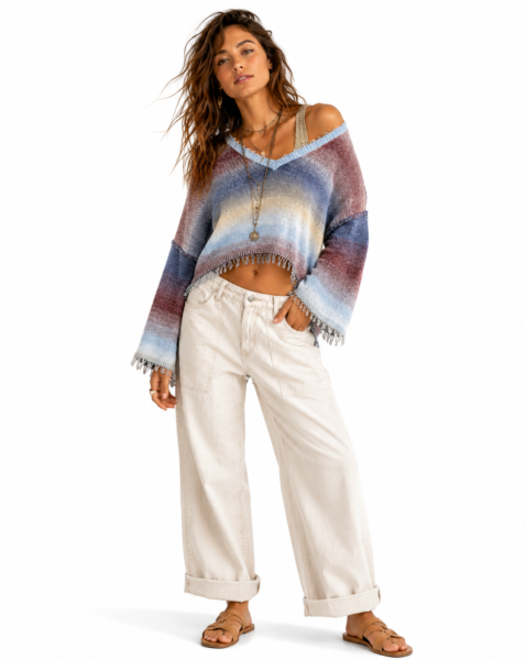 Boho Ombre Loose Knit Sweater