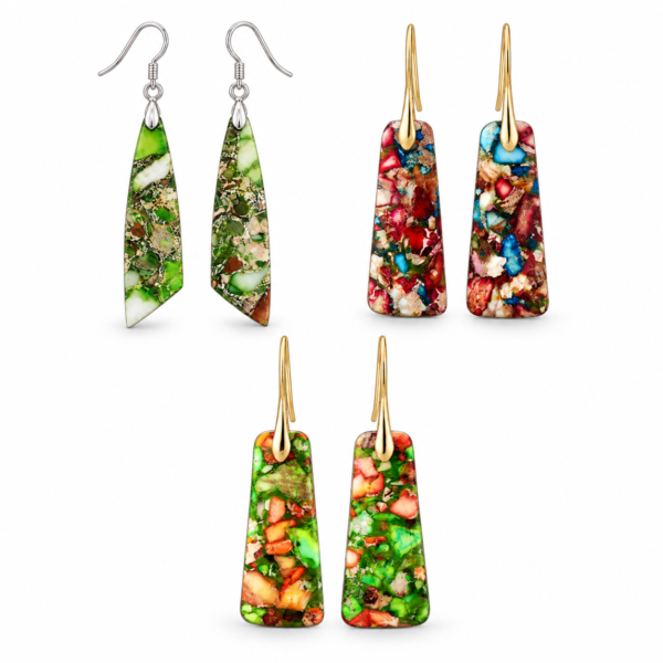 Agate Trapezoid Earrings