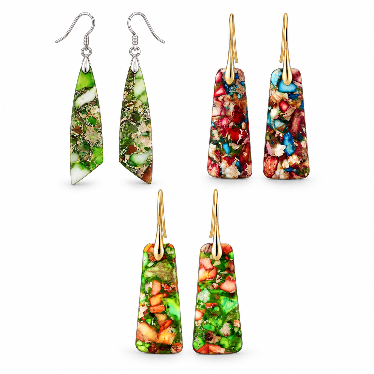 Agate Trapezoid Earrings