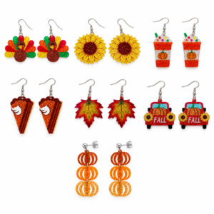 Fall Acrylic Glitter Earrings